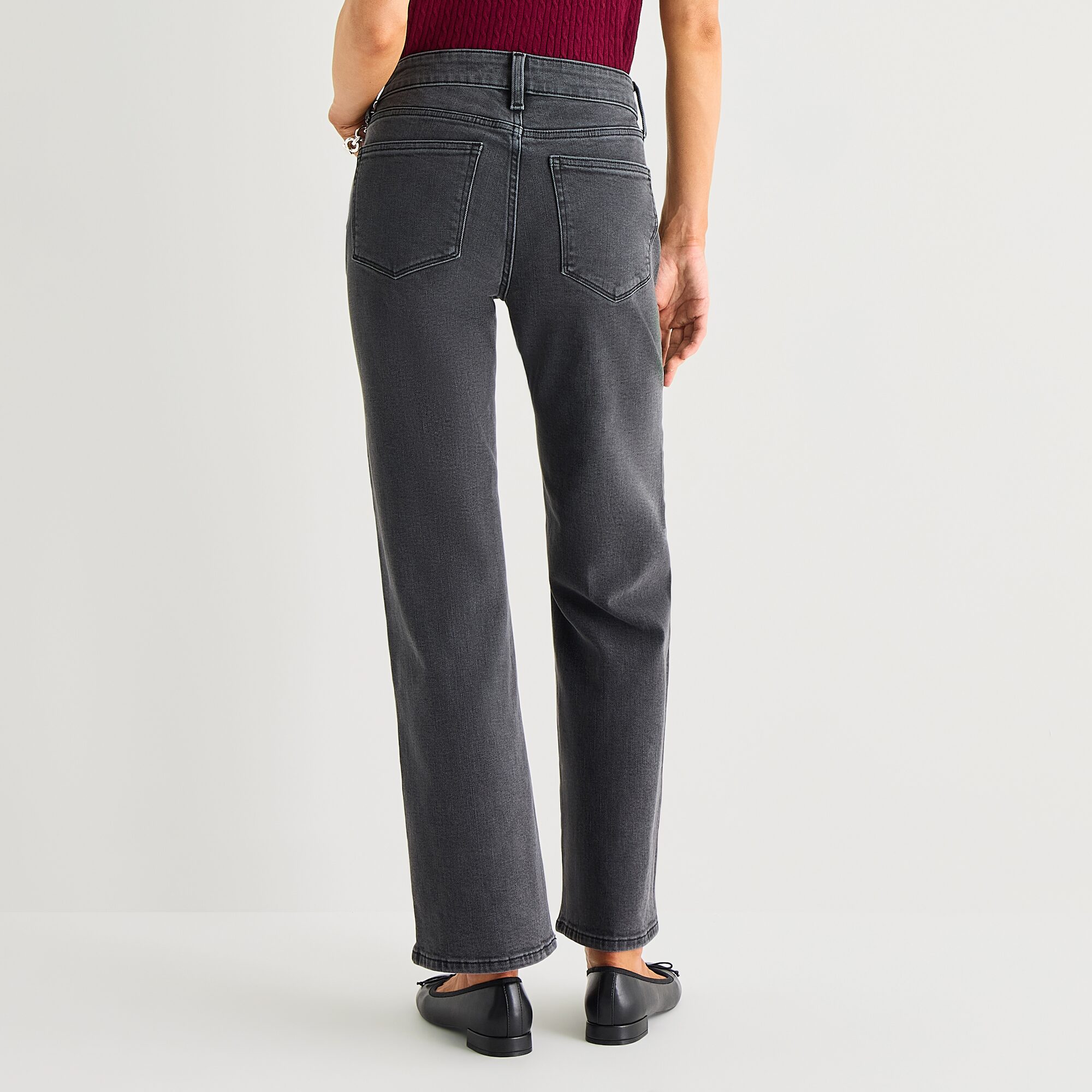 St. John's Bay Womens Mid Rise Straight Leg Jean