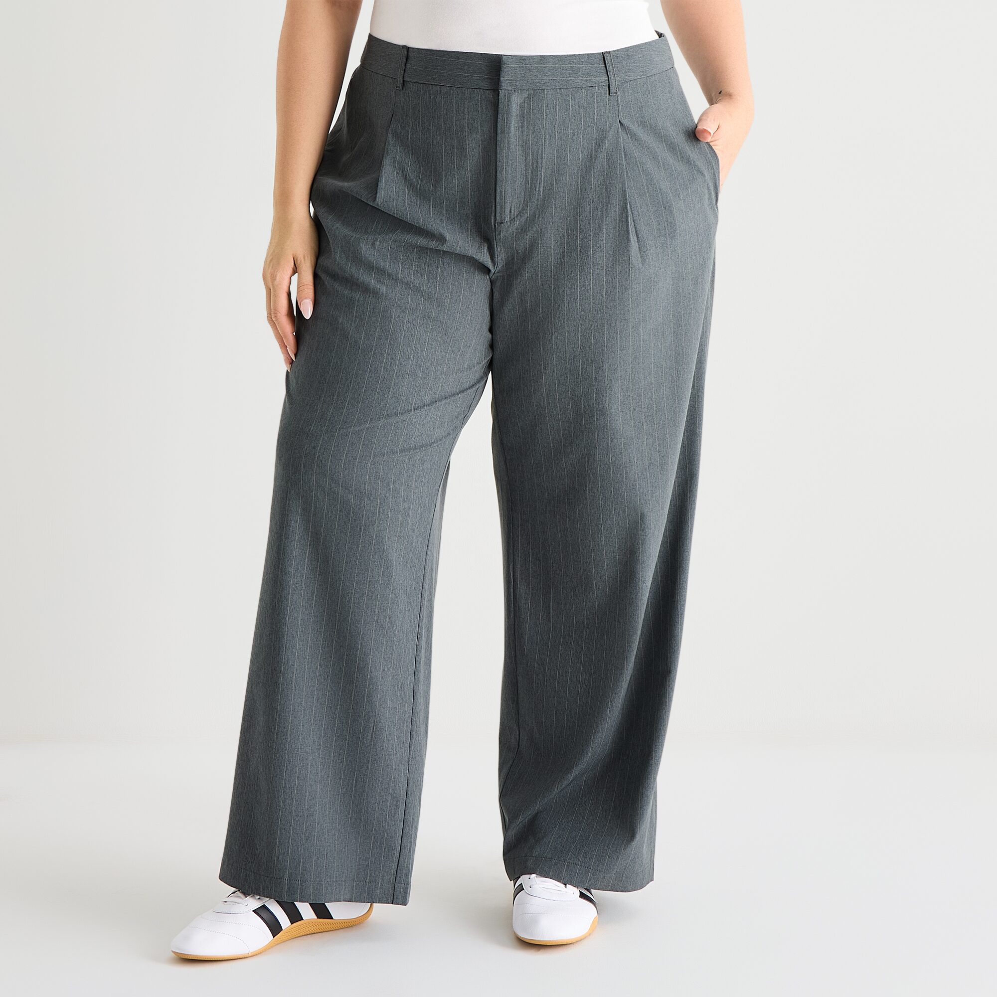 Stylus Womens Plus Straight High Rise Trouser