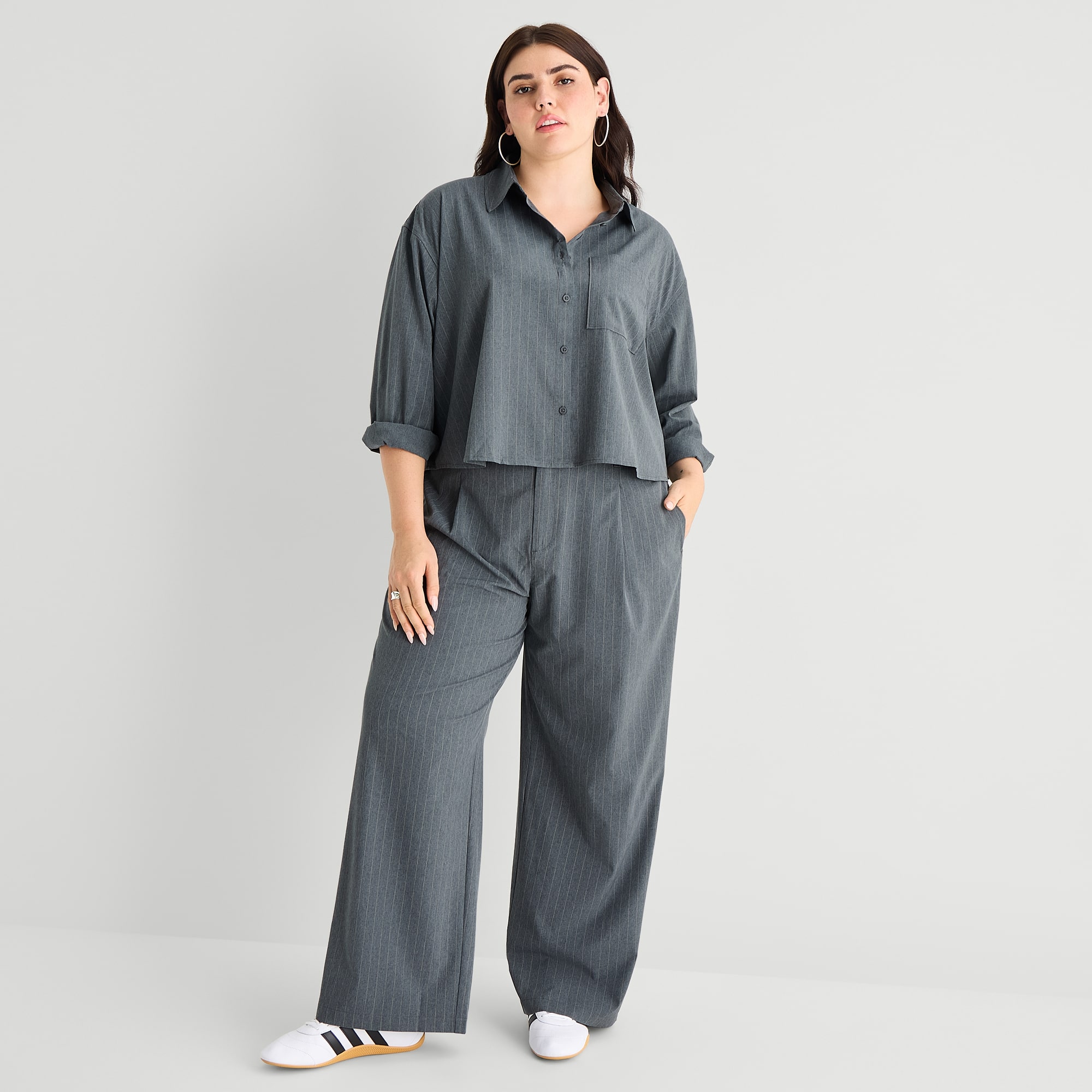 Stylus Womens Plus Straight High Rise Trouser