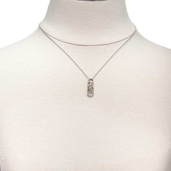 Infinity Promise 1/10 CT.T.W. Natural Diamond Two-Tone Infinity Pendant Necklace
