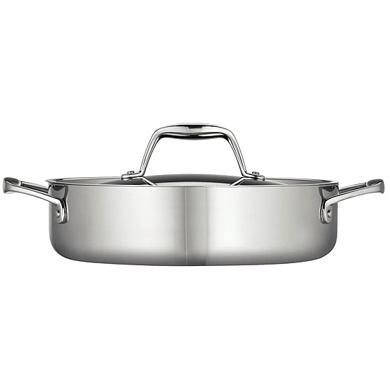 Tramontina Gourmet Tri-Ply Clad 18/10 Stainless Steel Induction-Ready Braiser with Lid