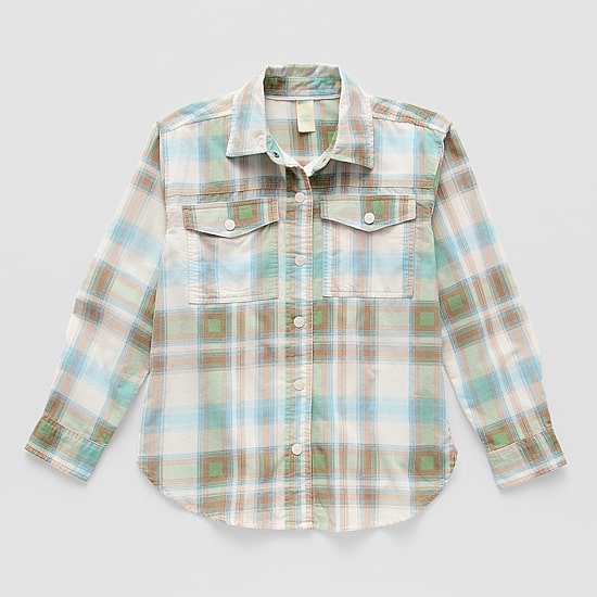 Thereabouts Little & Big Kid Girls Ultra Lightweight Shirt Jacket