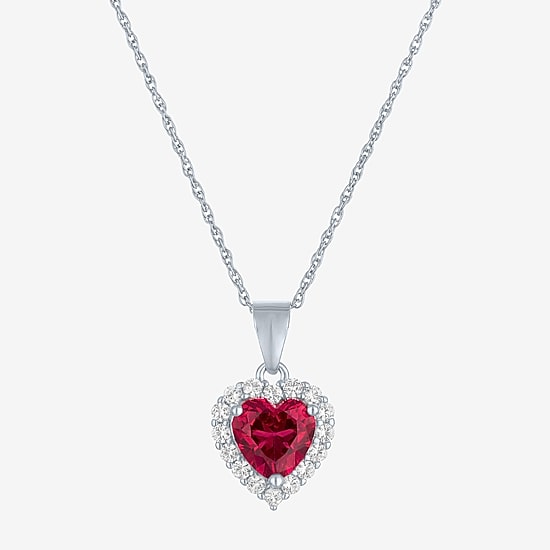 Gemstone Sterling Silver Heart 2-pc. Jewelry Set