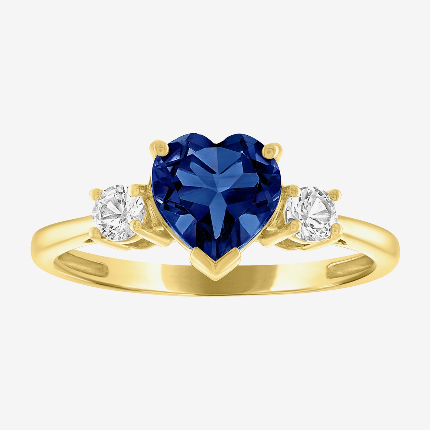 Gemstone 10K Gold Heart Cocktail Ring