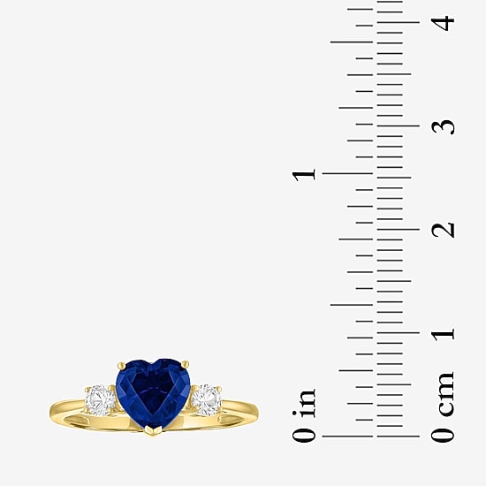 Gemstone 10K Gold Heart Cocktail Ring