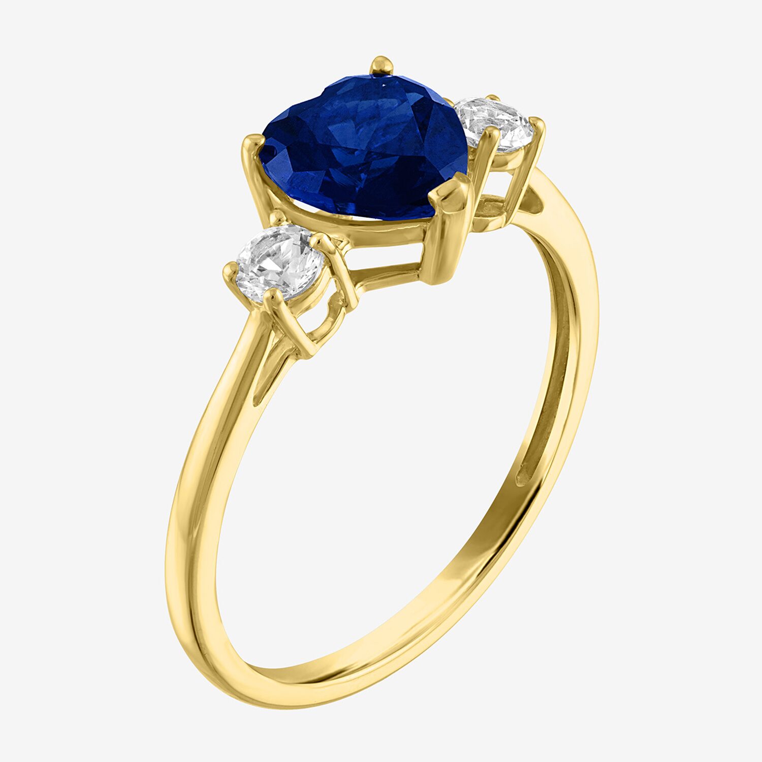 Gemstone 10K Gold Heart Cocktail Ring