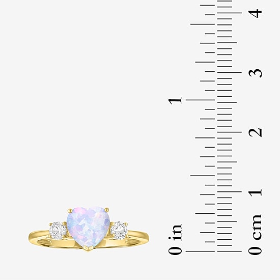 Gemstone 10K Gold Heart Cocktail Ring