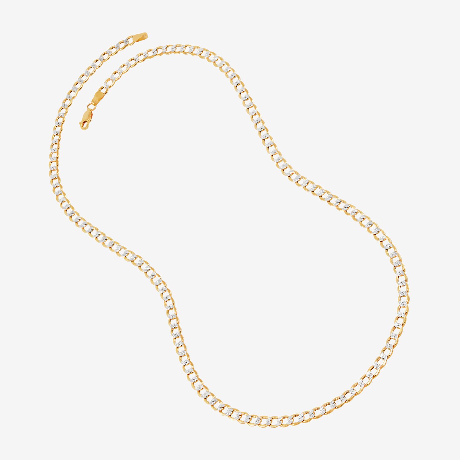 Unisex Adult 10K Gold 26 Inch Curb Chain Necklace