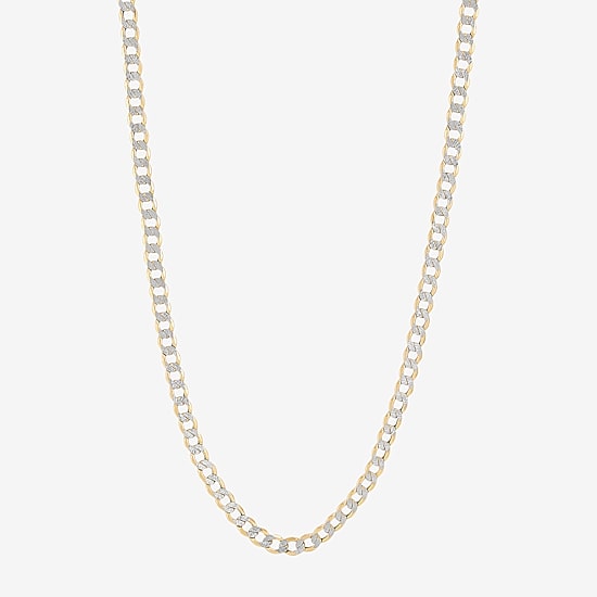 Unisex Adult 10K Gold 26 Inch Curb Chain Necklace