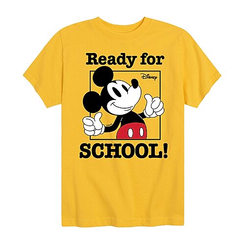 Disney Collection Little & Big Kid Boys Crew Neck Short Sleeve Regular Fit Mickey Mouse Graphic T-Shirt, X-large, Yellow