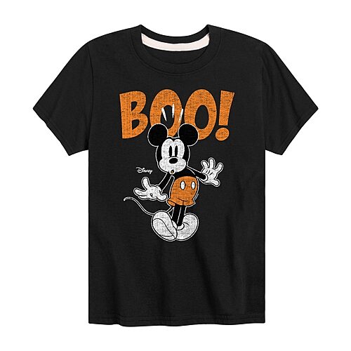 Disney Collection Little & Big Kid Unisex Crew Neck Short Sleeve Regular Fit Mickey Mouse Graphic T-Shirt, X-large, Black