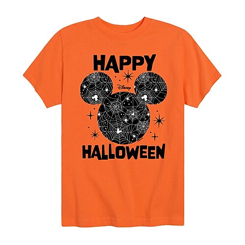Disney Collection Little & Big Kid Unisex Crew Neck Short Sleeve Regular Fit Mickey Mouse Graphic T-Shirt, X-large, Orange