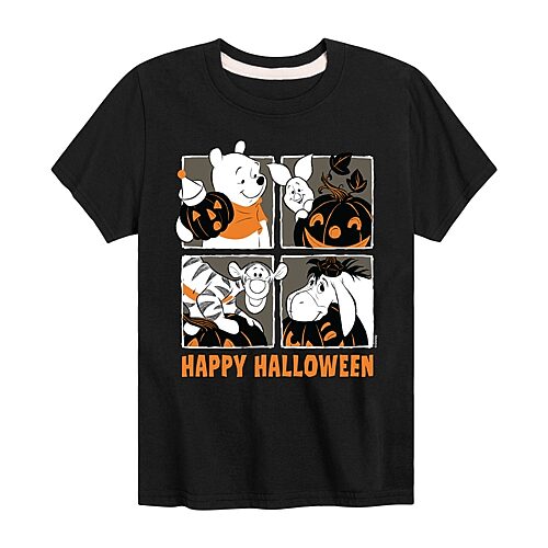 Disney Collection Little & Big Kid Unisex Crew Neck Short Sleeve Regular Fit Winnie The Pooh Graphic T-Shirt, X-large, Black