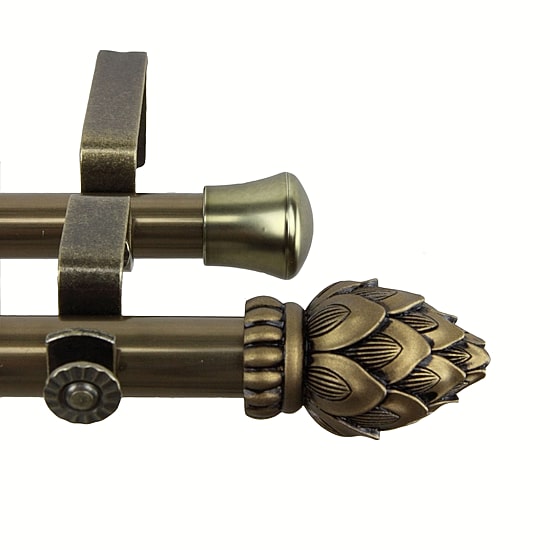 Rod Desyne Bud 13/16" Adjustable Double Curtain Rod