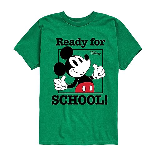Disney Collection Little & Big Kid Boys Crew Neck Short Sleeve Regular Fit Mickey Mouse Graphic T-Shirt, X-large, Green