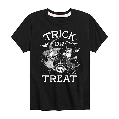 Disney Collection Little & Big Kid Unisex Crew Neck Short Sleeve Regular Fit Nightmare Before Christmas Graphic T-Shirt, X-large, Black
