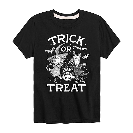 Disney Collection Little & Big Kid Unisex Crew Neck Short Sleeve Regular Fit Nightmare Before Christmas Graphic T-Shirt