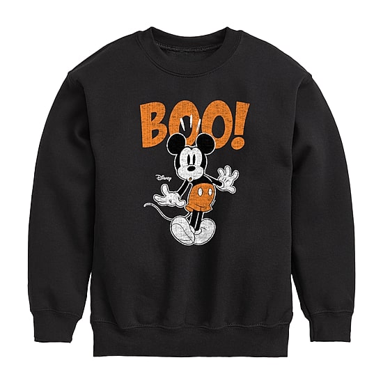 Disney Collection Little & Big Kid Unisex Crew Neck Fleece Long Sleeve Mickey Mouse Sweatshirt