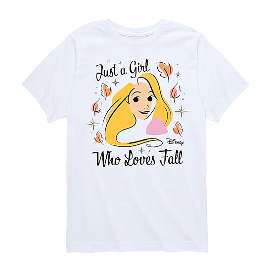 Disney Collection Little & Big Kid Girls Crew Neck Short Sleeve Regular Fit Princess Rapunzel Graphic T-Shirt