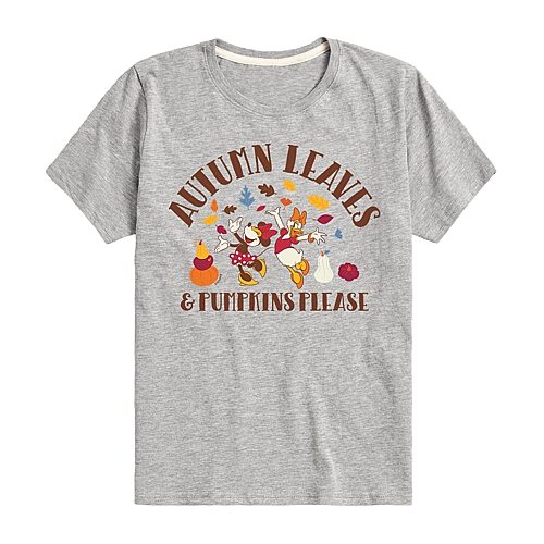 Disney Collection Little & Big Kid Girls Crew Neck Short Sleeve Regular Fit Minnie Mouse Graphic T-Shirt, X-large, Gray