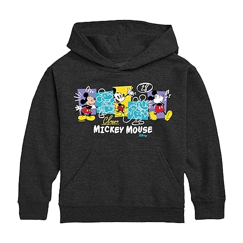 Disney Collection Little & Big Kid Boys Long Sleeve Mickey Mouse Fleece Hoodie, X-large, Gray