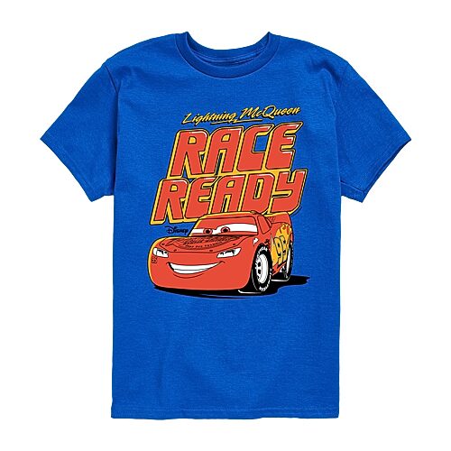 Disney Collection Little & Big Kid Boys Crew Neck Short Sleeve Regular Fit Cars Graphic T-Shirt, X-large, Blue