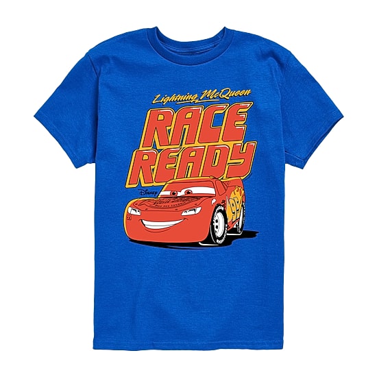 Disney Collection Little & Big Kid Boys Crew Neck Short Sleeve Regular Fit Cars Graphic T-Shirt