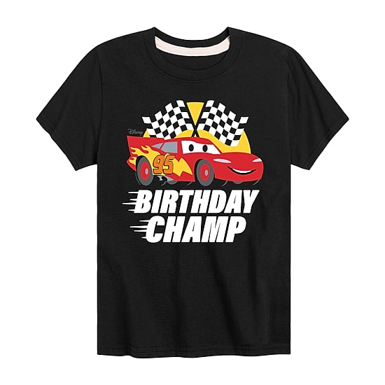 Disney Collection Little & Big Kid Boys Crew Neck Short Sleeve Regular Fit Cars Graphic T-Shirt