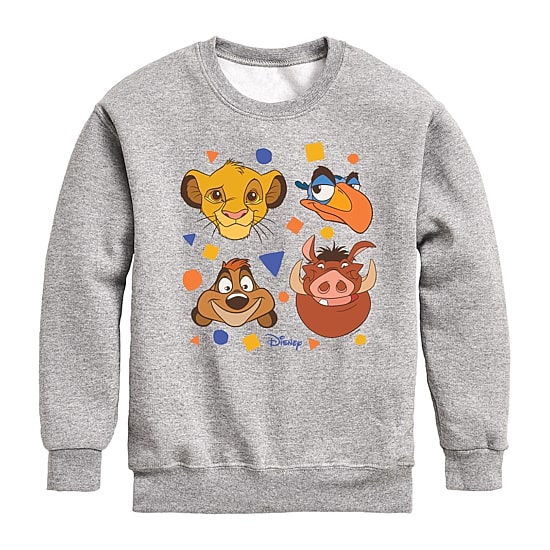 Disney Collection Little & Big Kid Unisex Crew Neck Fleece Long Sleeve The Lion King Sweatshirt
