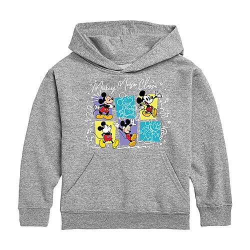 Disney Collection Little & Big Kid Boys Long Sleeve Mickey Mouse Fleece Hoodie, X-large, Gray