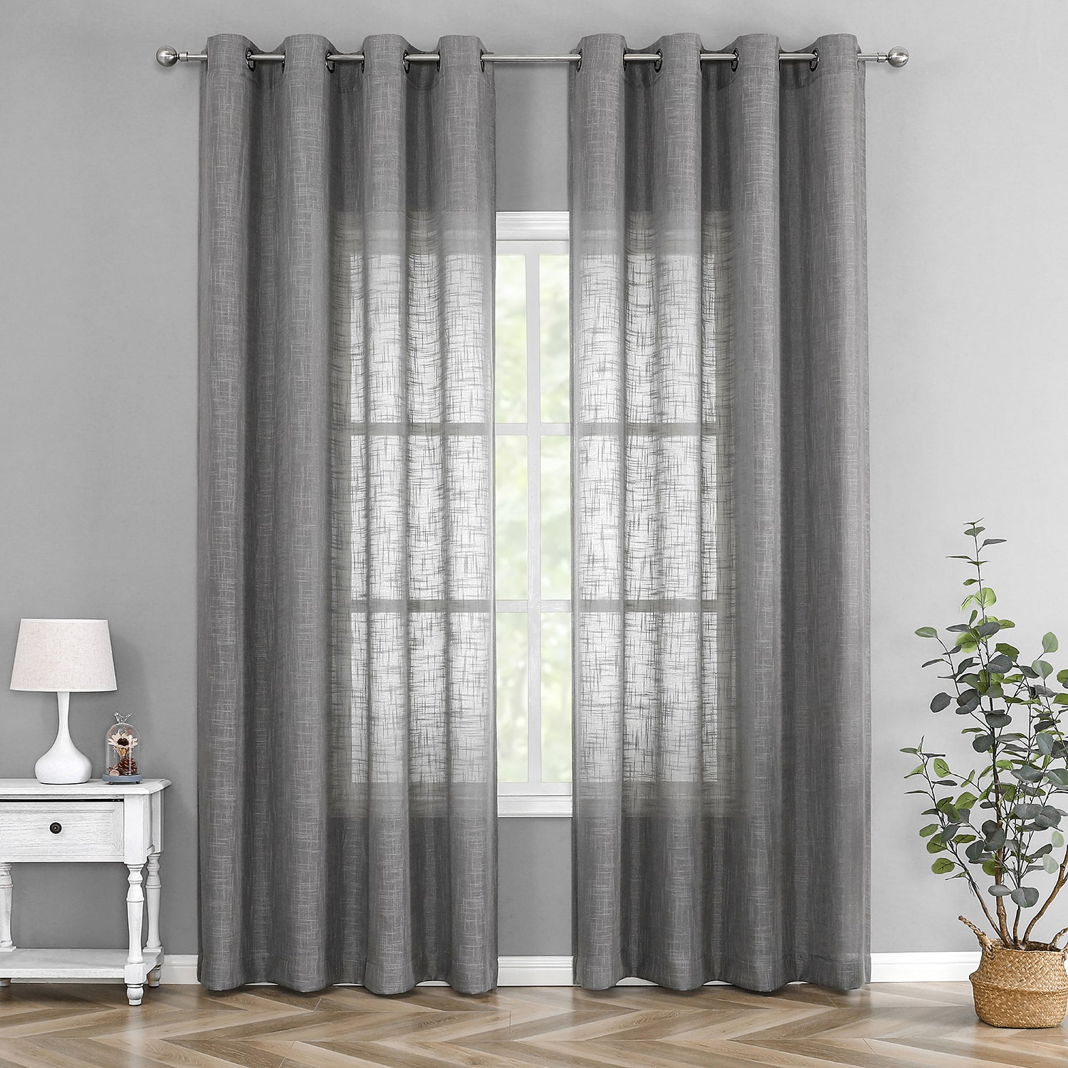 Tranquility Grommet Top Sheer Single Curtain Panel