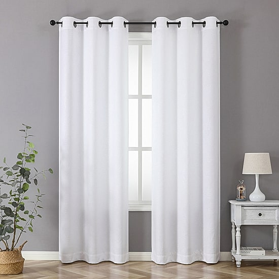 Regal Home Pascal Grommet Top Energy Saving Embossed Blackout Set of 2 Curtain Panel