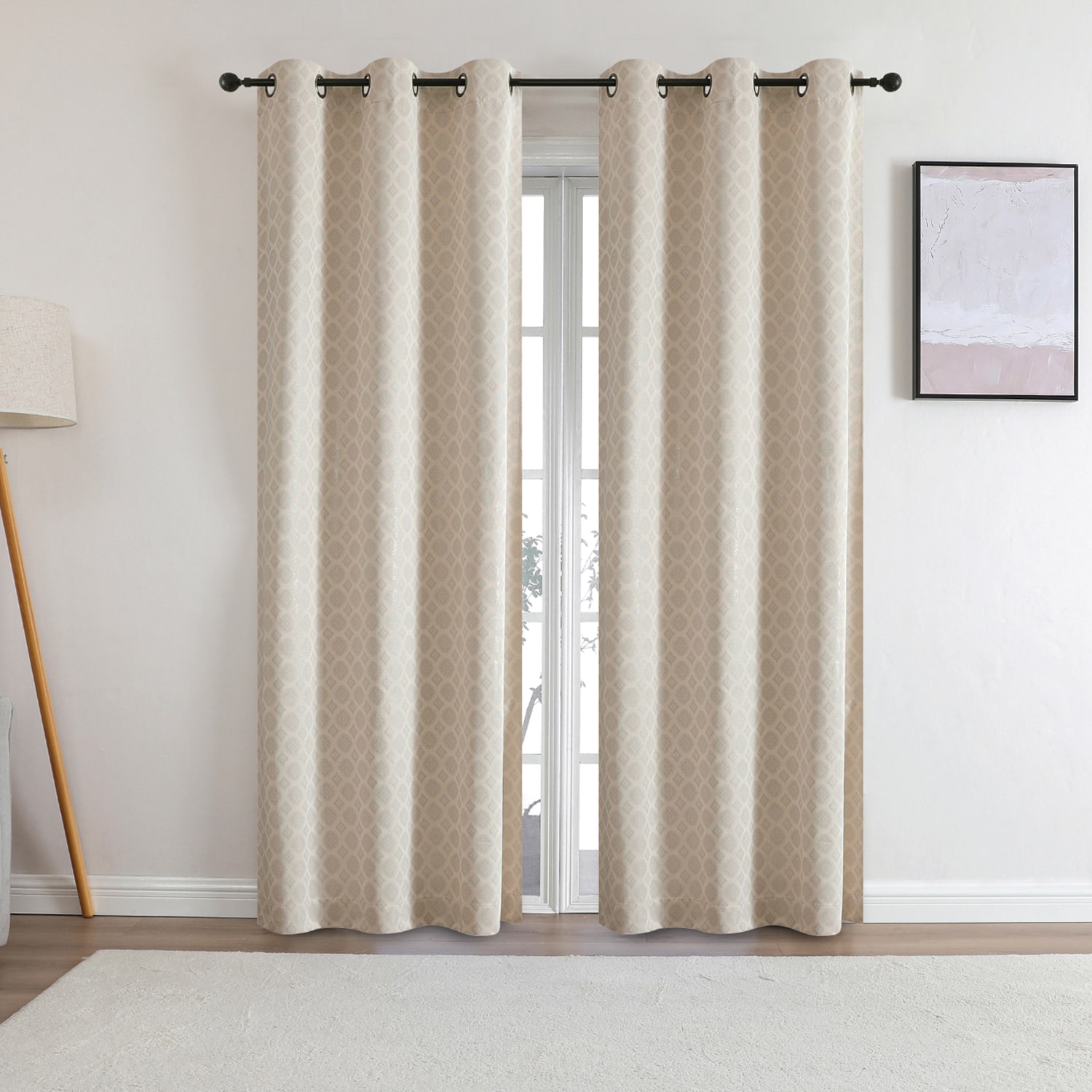 Regal Home Tobias Grommet Top Energy Saving Embossed Blackout Set of 2 Curtain Panel
