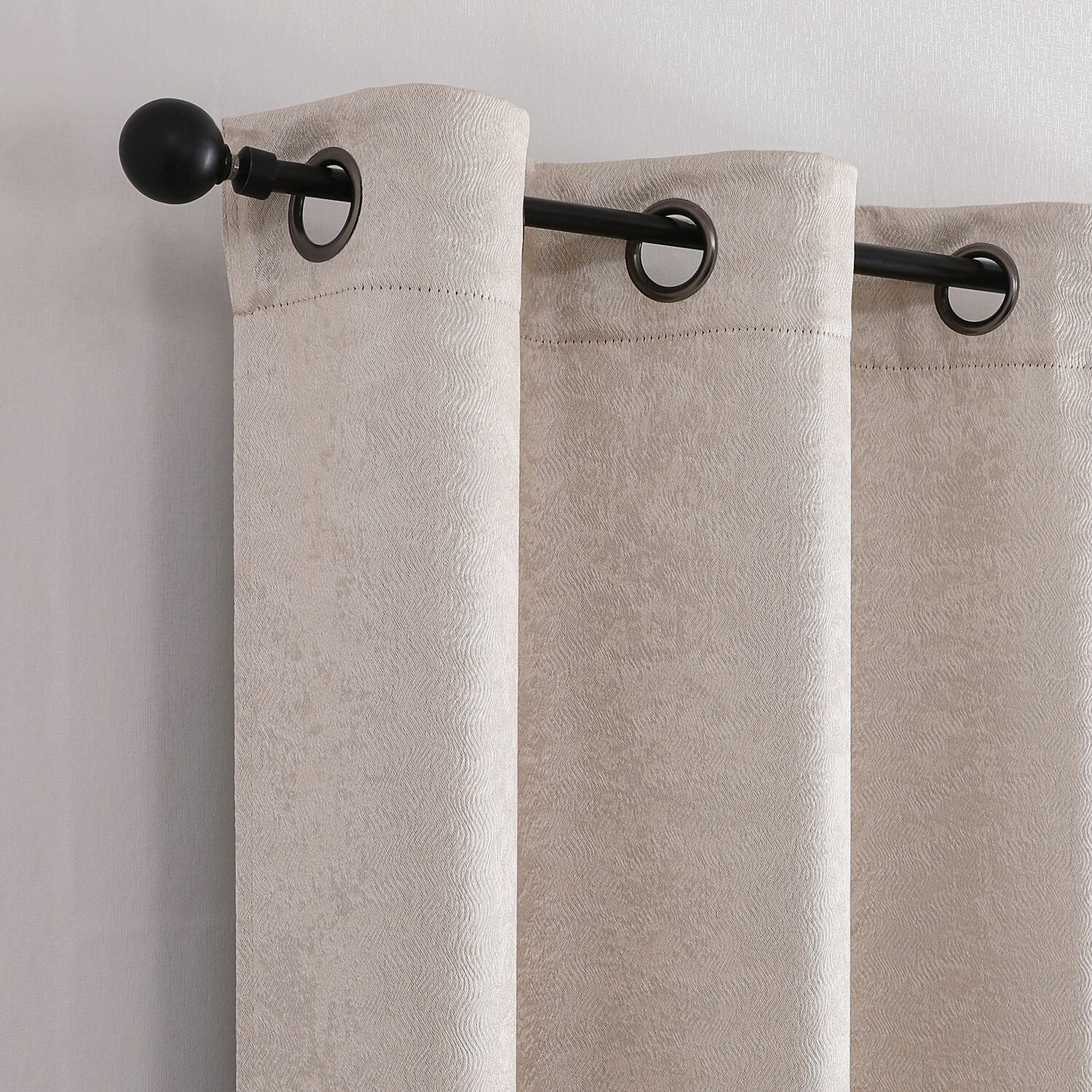 Regal Home Ripple Grommet Top Energy Saving Embossed Blackout Set of 2 Curtain Panel