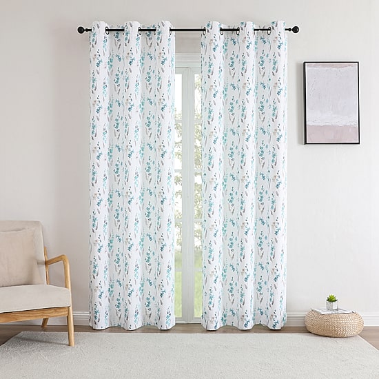 Regal Home Isla Printed Grommet Top Energy Saving Blackout Set of 2 Curtain Panel