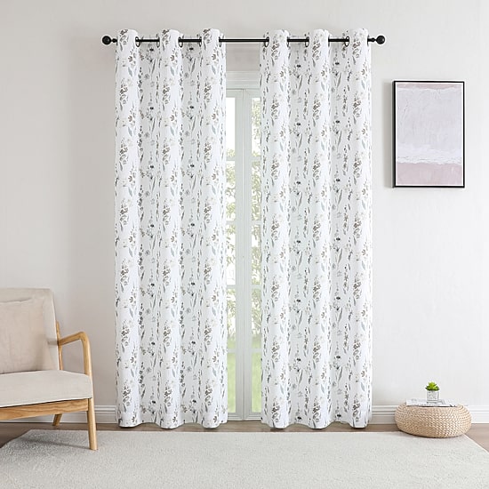 Regal Home Isla Printed Grommet Top Energy Saving Blackout Set of 2 Curtain Panel