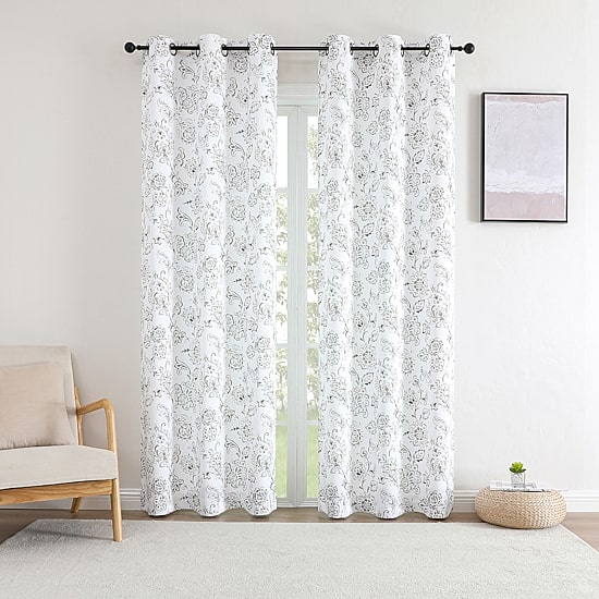 Regal Home Kelvis Printed Grommet Top Energy Saving Blackout Set of 2 Curtain Panel