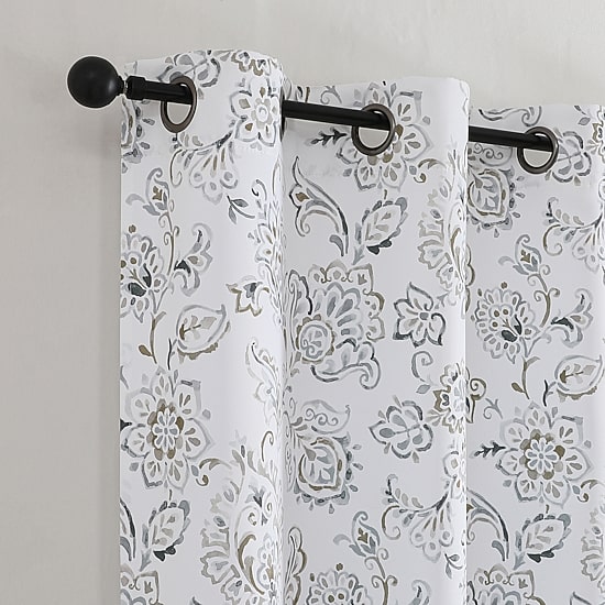 Regal Home Kelvis Printed Grommet Top Energy Saving Blackout Set of 2 Curtain Panel