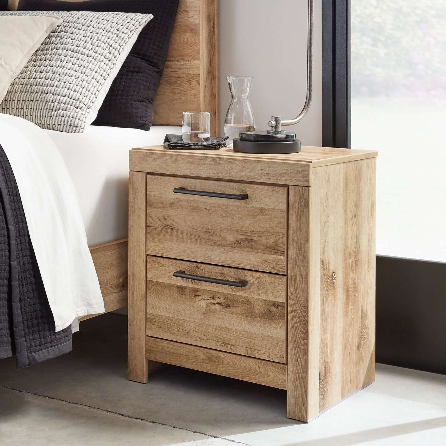 Signature Design by Ashley Hyanna Nightstand in Tan Brown