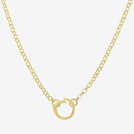 Charmed by Diamond Addiction Womens 14K Gold Over Silver 17 Inch Chain Necklace