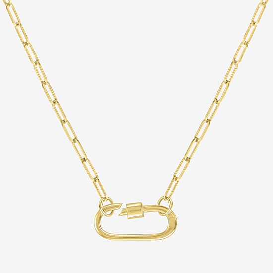 Charmed by Diamond Addiction Womens 14K Gold Over Silver 18 Inch Chain Necklace
