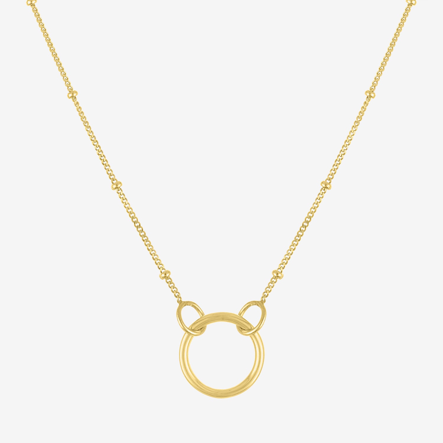 Charmed by Diamond Addiction Womens 14K Gold Over Silver 17 Inch Chain Necklace