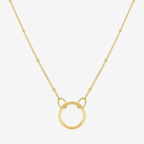 Charmed by Diamond Addiction Womens 14K Gold Over Silver 17 Inch Chain Necklace