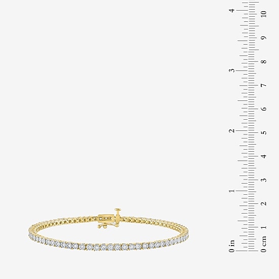 (G-H / Si2-I1) Womens 1/2 CT. T.W. Lab Grown White Diamond 14K Gold Over Brass 7.25 Inch Tennis Bracelet