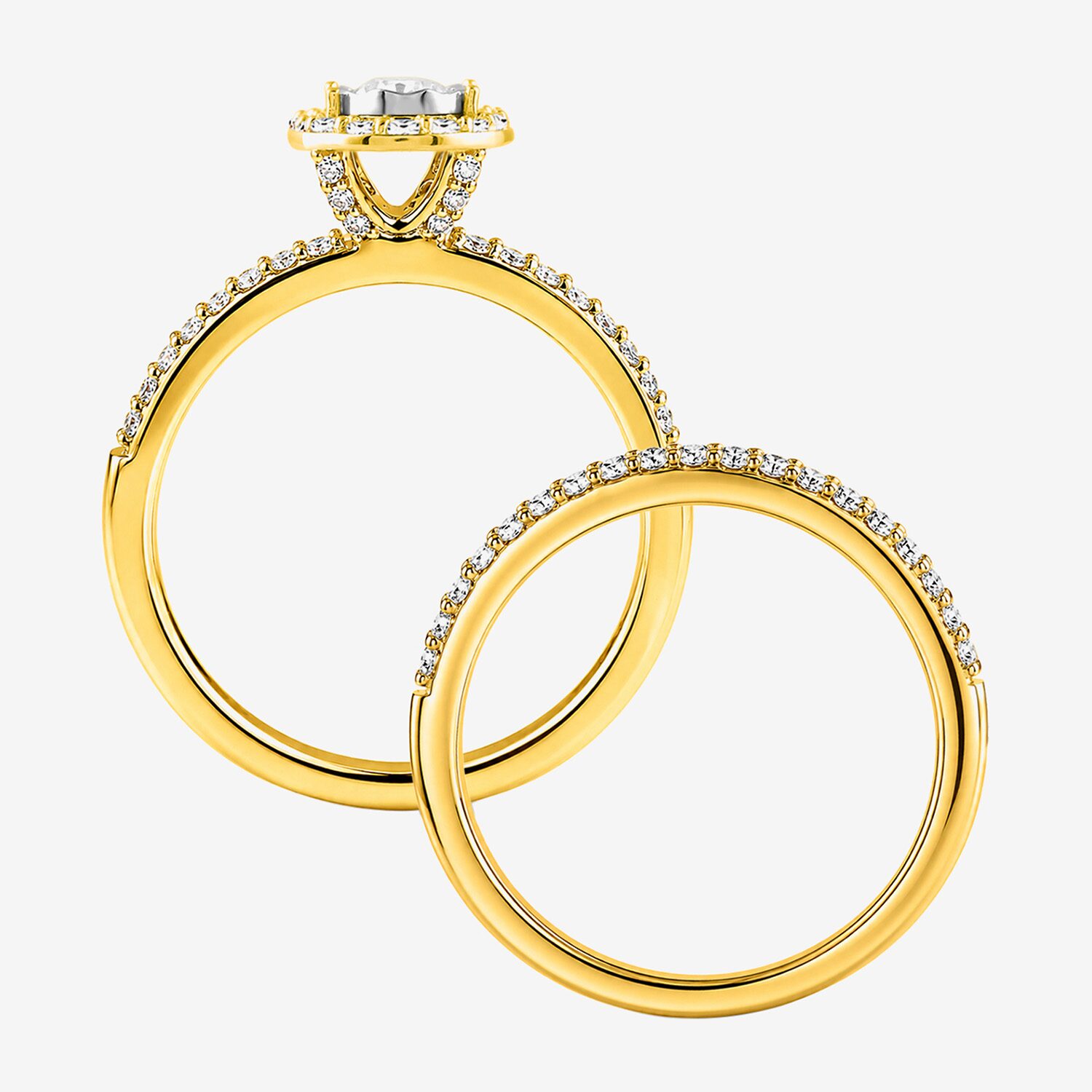 (H / I1-I2) Womens 5/8 CT. T.W. Lab Grown White Diamond 14K Gold Over Silver Oval Side Stone Bridal Set