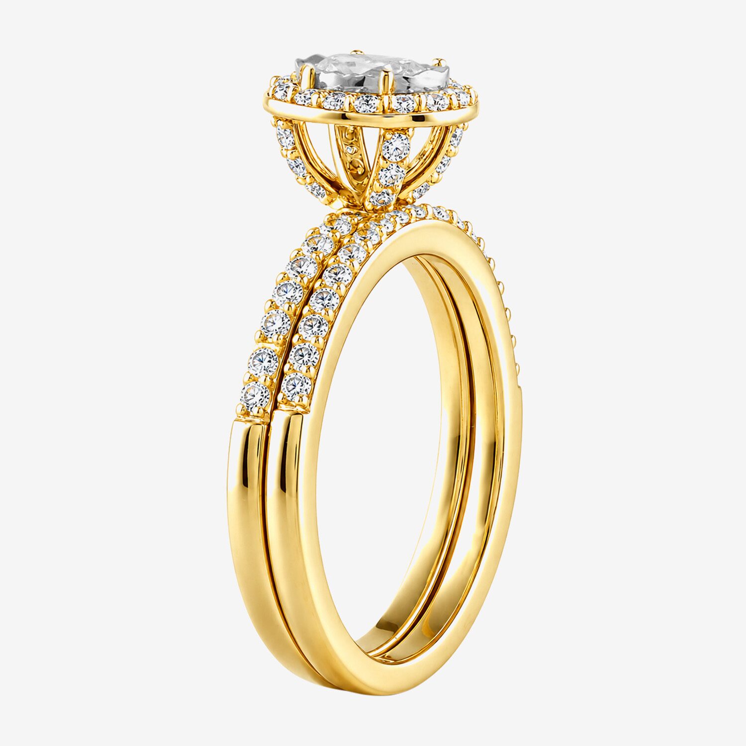 (H / I1-I2) Womens 5/8 CT. T.W. Lab Grown White Diamond 14K Gold Over Silver Oval Side Stone Bridal Set