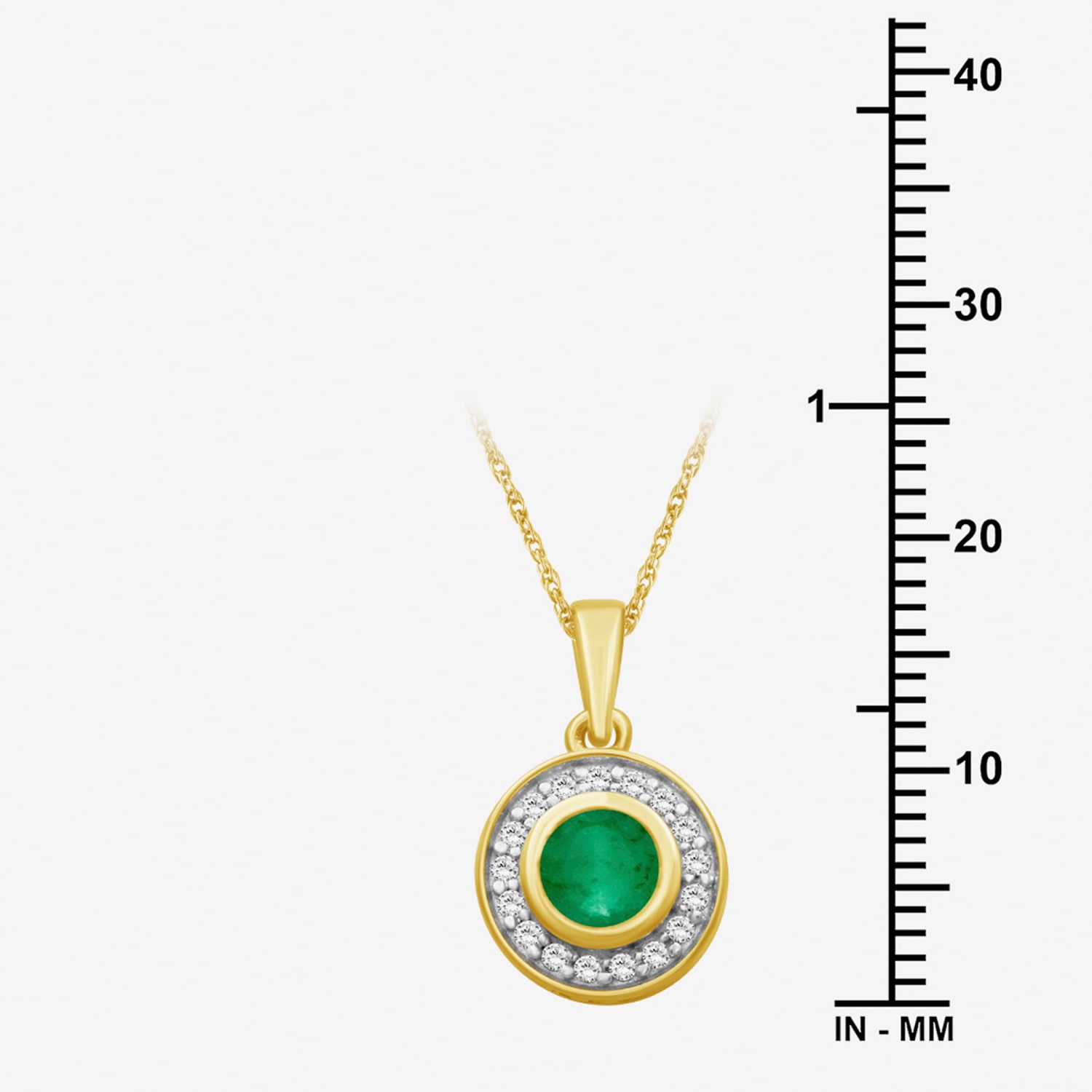 Womens 1/10 CT. T.W. Genuine Green Emerald 10K Gold Circle Pendant