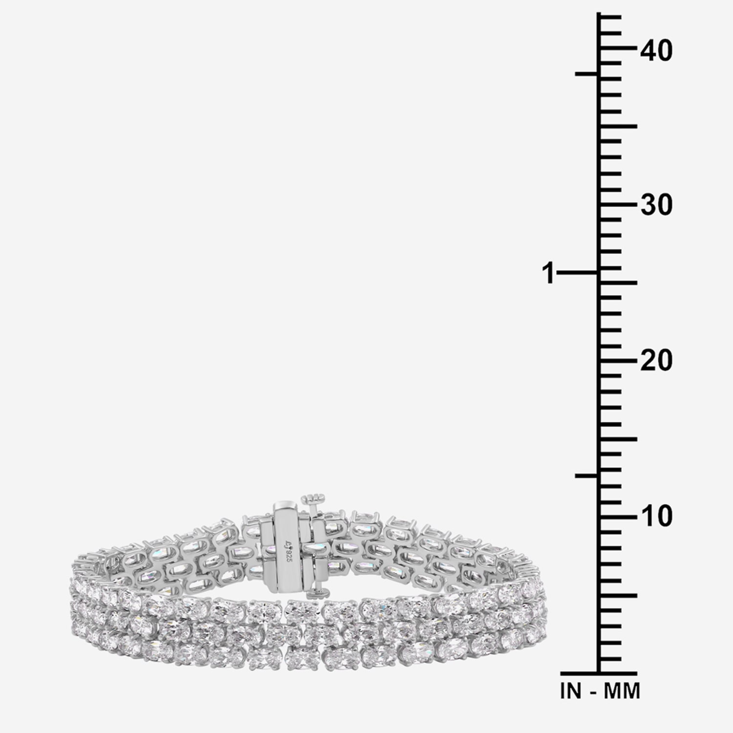 Womens Lab Created White Sapphire Sterling Silver Tennis Bracelet