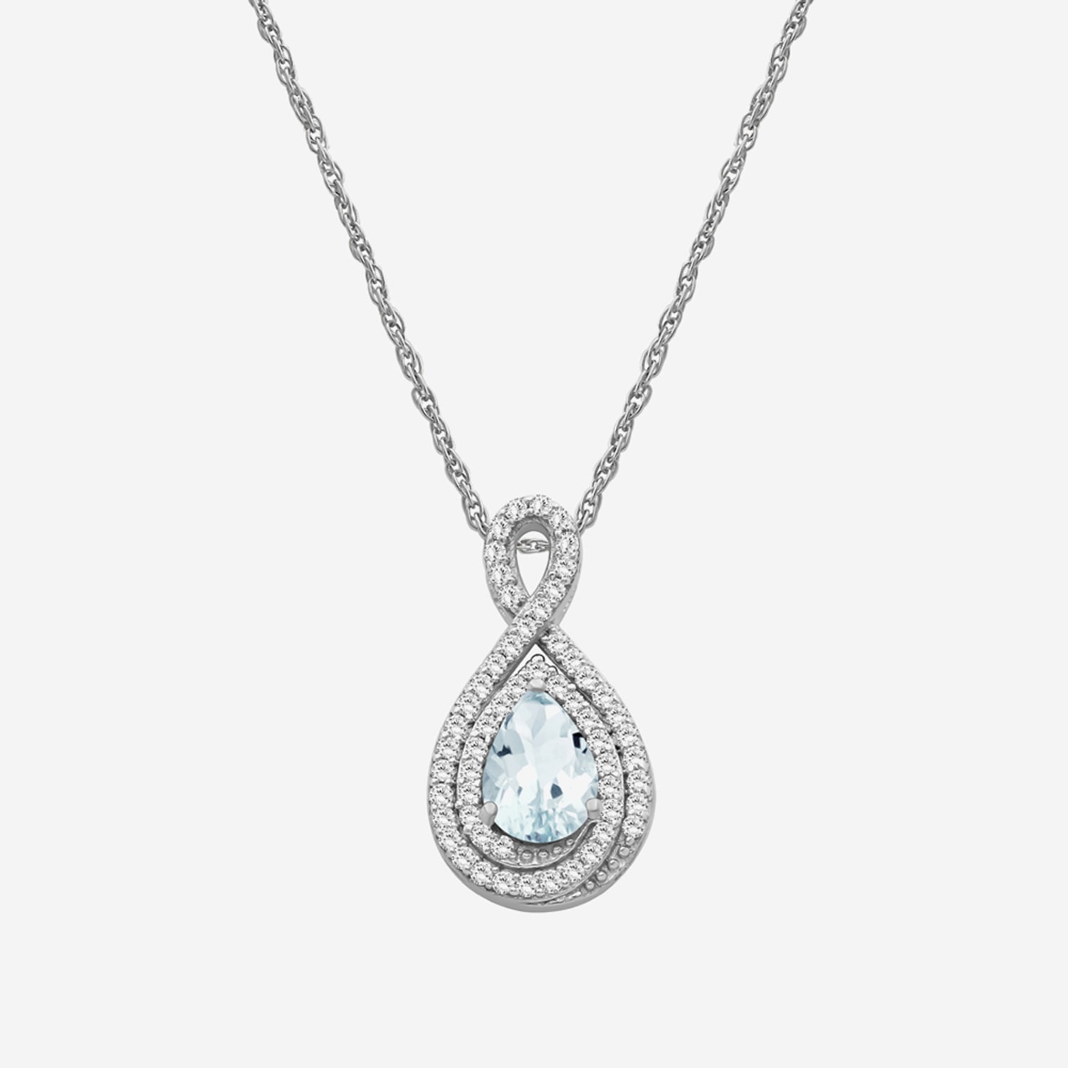 Womens 1/6 CT. T.W. Genuine Blue Aquamarine 10K Gold Pear Pendant