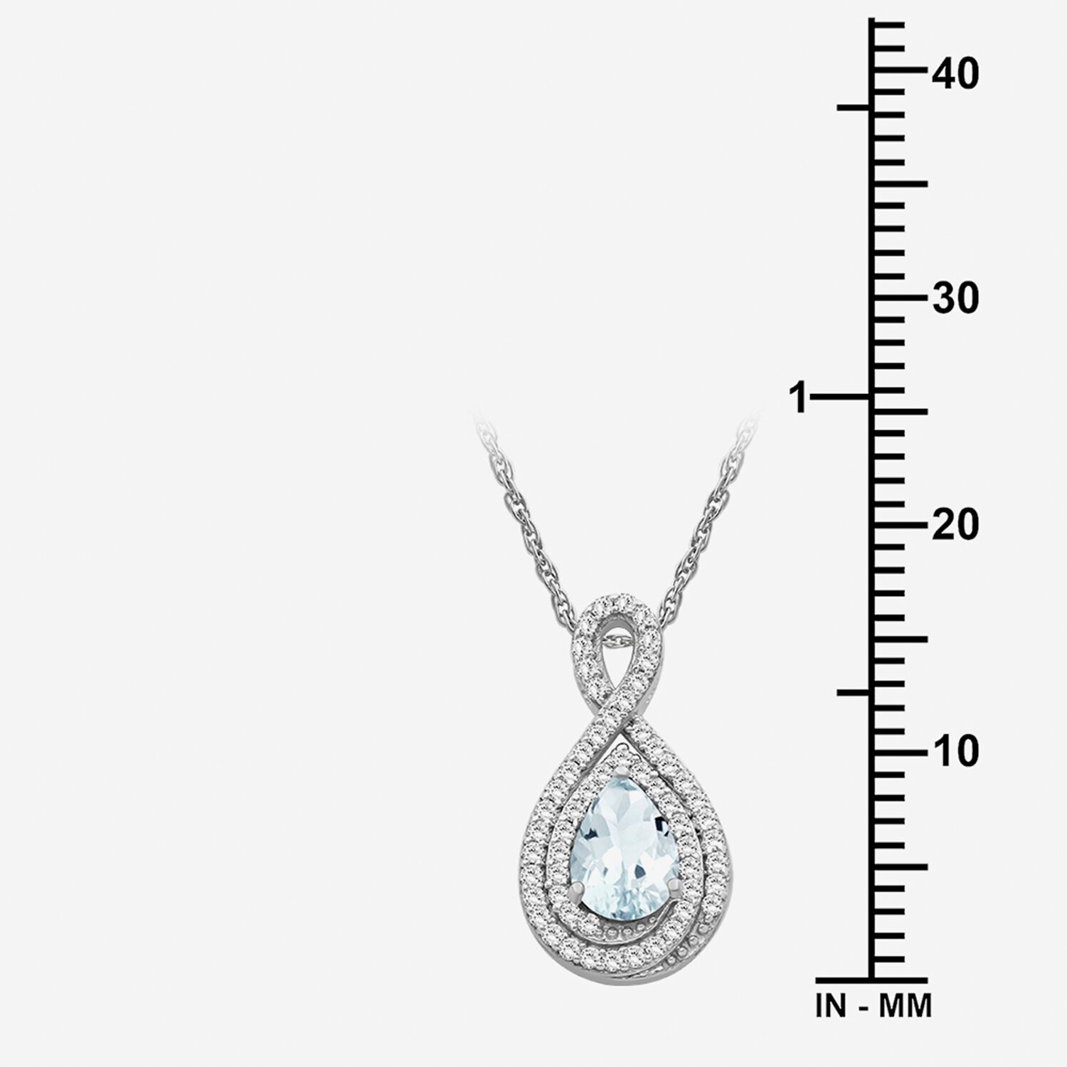 Womens 1/6 CT. T.W. Genuine Blue Aquamarine 10K Gold Pear Pendant